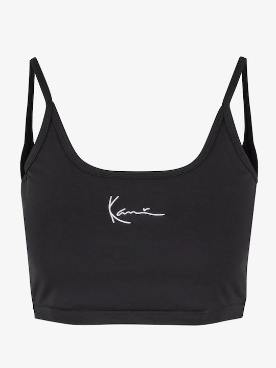 Karl Kani Damen Sommer Crop Top Ärmellos Schwarz