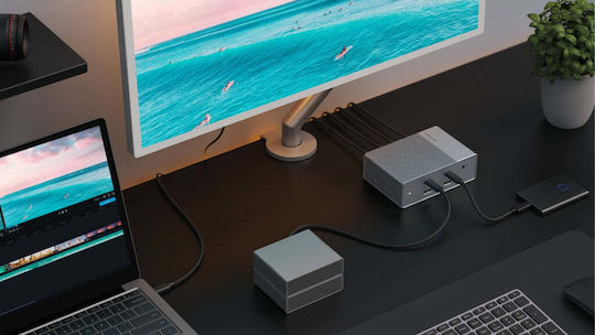 Targus HyperDrive GEN2 USB-C Докинг станция с HDMI/DisplayPort 4K PD Ethernet и свързване 3 монитора Сребрист