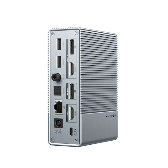 Targus HyperDrive GEN2 USB-C Докинг станция с HDMI/DisplayPort 4K PD Ethernet и свързване 3 монитора Сребрист