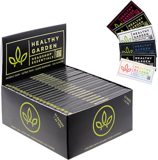 Healthy Garden Zigarettenpapier Schlank King Size mit Kegelspitzen 32 Blätter 1Stück