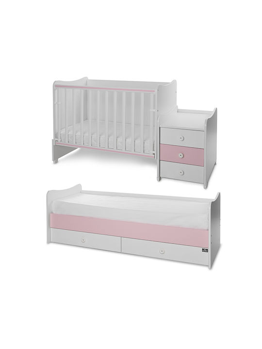 Lorelli Convertible Baby Crib Maxi Plus White for Mattress 62x160cm