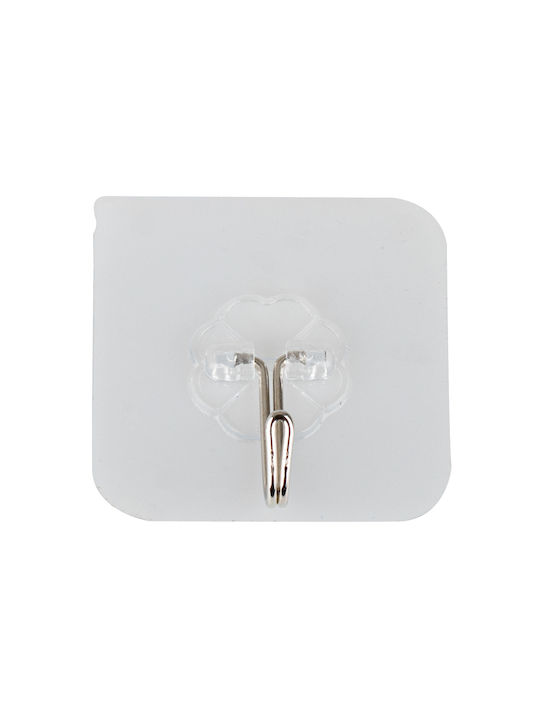 ikonka Άγκιστρο Μπάνιου Μονό με Αυτοκόλλητο ​5.5x5.5cm Διάφανο
