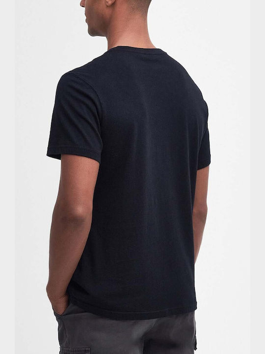Barbour T-shirt Bărbătesc cu Mânecă Scurtă Negru