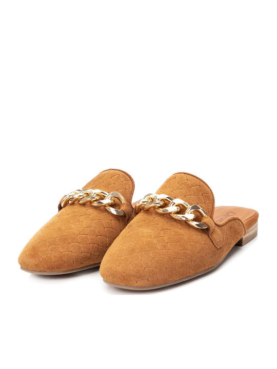 Flat Suede Mules σε Ταμπά Χρώμα