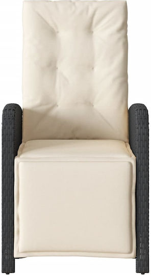 Outdoor-Stuhl Rattan Black mit Kissen