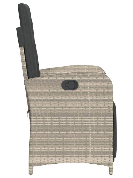 Scaun de exterior Rattan Gri cu pernă