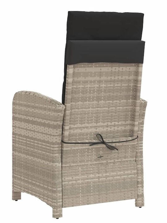 Scaun de exterior Rattan Gri cu pernă