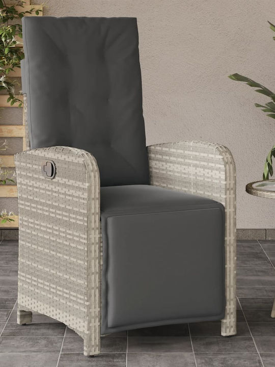 Scaun de exterior Rattan Gri cu pernă