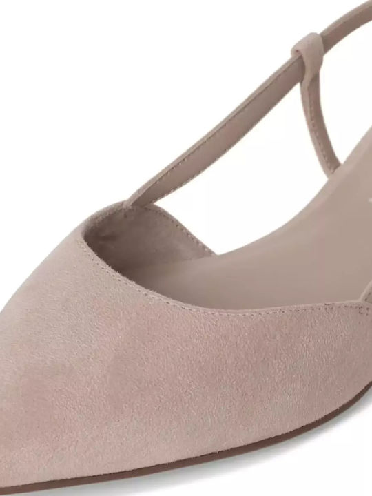 Wildleder Damen Ballerinas Slingback Beigen