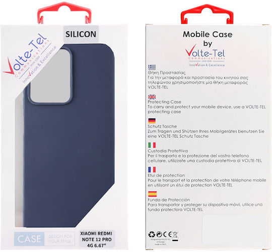 Volte-Tel Back Cover Σιλικόνης με Λουράκι Μπλε (Redmi Note 12 Pro 4G)