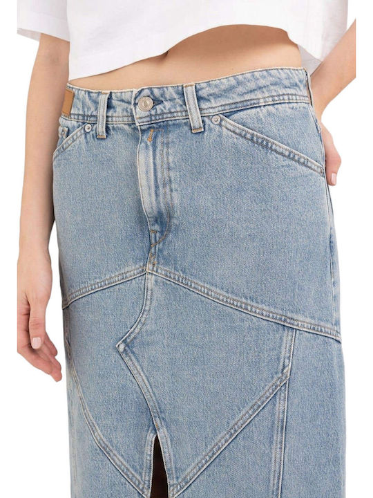 Denim Maxi Rock Blau