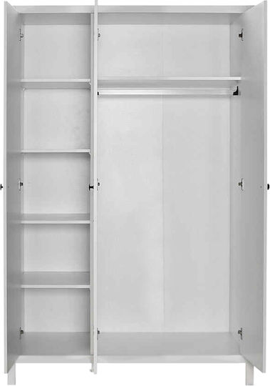 Ușă triplă Dulap de Haine French Alb 125x54x196cm