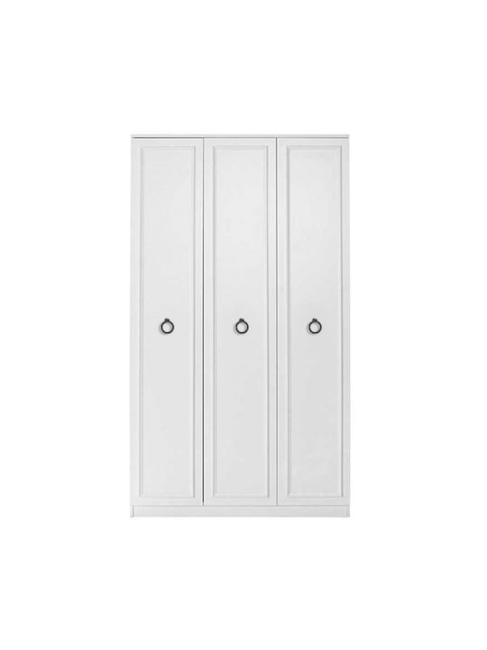 Тройна врата Гардероб Hampton Бял 103x52x185см