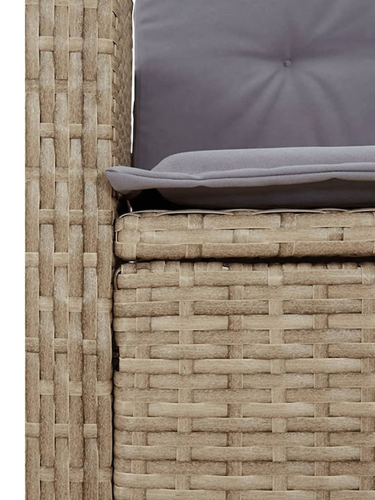 Bistro Living Room Set for Small Outdoor Spaces 3 Pieces Mixed Beige with Pillows