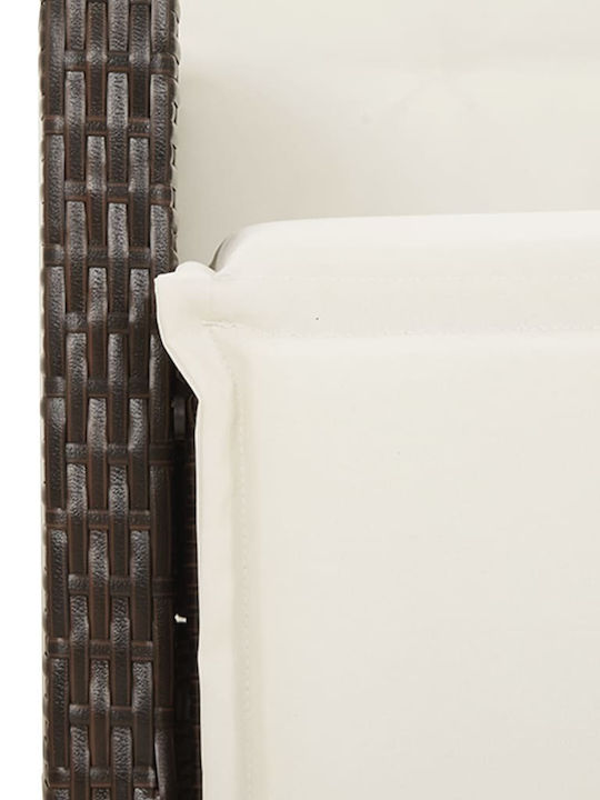 Bistro Living Room Set for Small Outdoor Spaces 3 Pieces Brown with Pillows