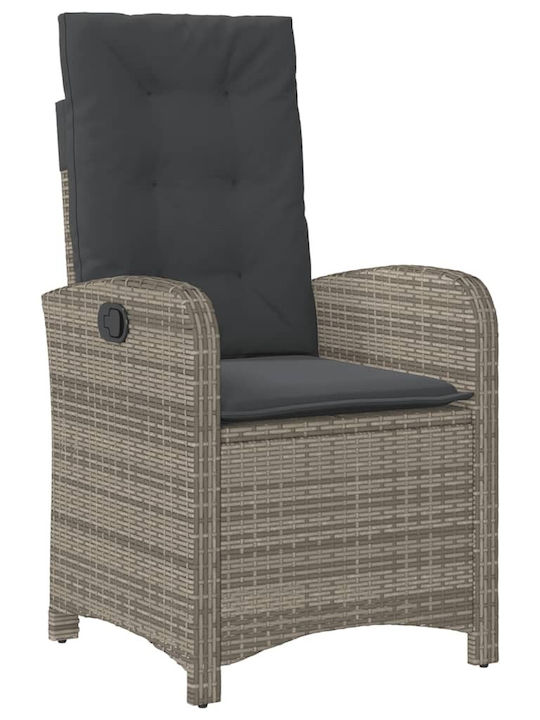 Bistro Garden Lounge Set for Small Outdoor Spaces 3 Pieces Gray with Pillows