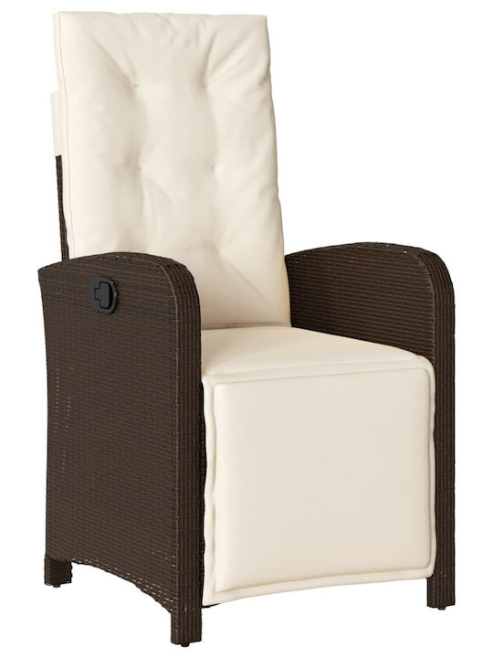 Bistro Living Room Set for Small Outdoor Spaces 3 Pieces Brown with Pillows