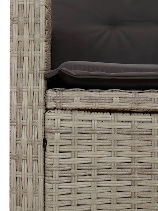 Bistro Living Room Set for Small Outdoor Spaces 3 Pieces Light Gray with Pillows
