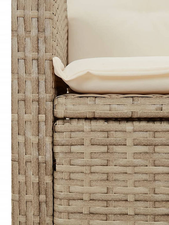 Bistro Garden & Outdoor Furniture Set for Small Outdoor Spaces 3 Pieces Beige with Pillows