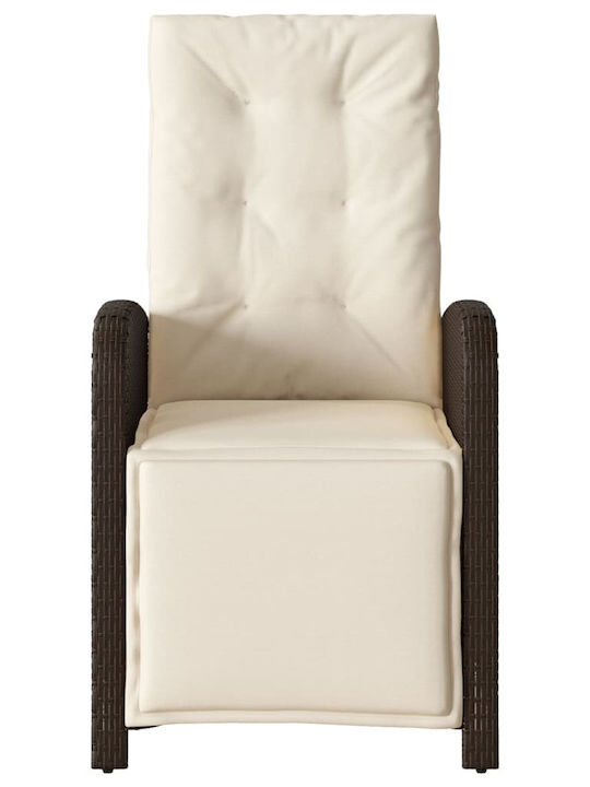 Bistro Living Room Set for Small Outdoor Spaces 3 Pieces Brown with Pillows
