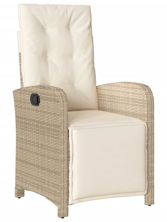 Bistro Garden & Outdoor Furniture Set for Small Outdoor Spaces 3 Pieces Beige with Pillows