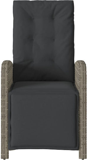 Bistro Living Room Set for Small Outdoor Spaces 3 Pieces Gray with Pillows