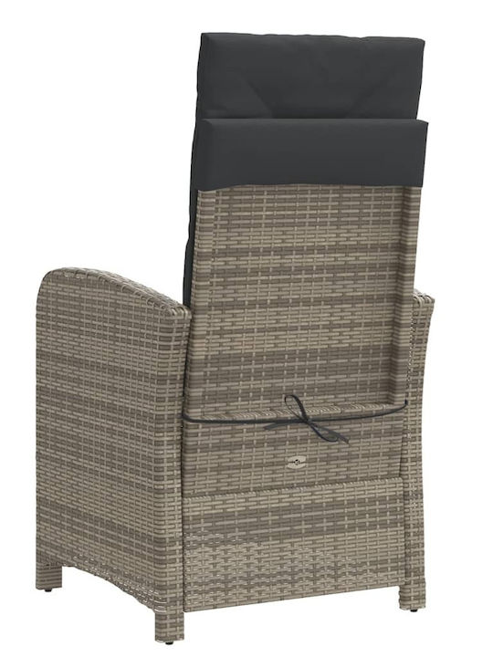 Bistro Garden Lounge Set for Small Outdoor Spaces 3 Pieces Gray with Pillows