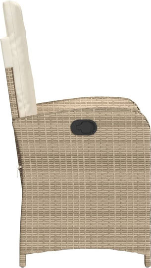 Bistro Garden & Outdoor Furniture Set 3 Pieces Beige with Pillows
