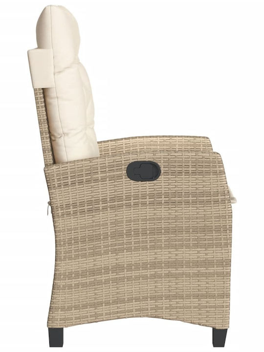 Bistro Garden & Outdoor Furniture Set for Small Outdoor Spaces 3 Pieces Beige with Pillows