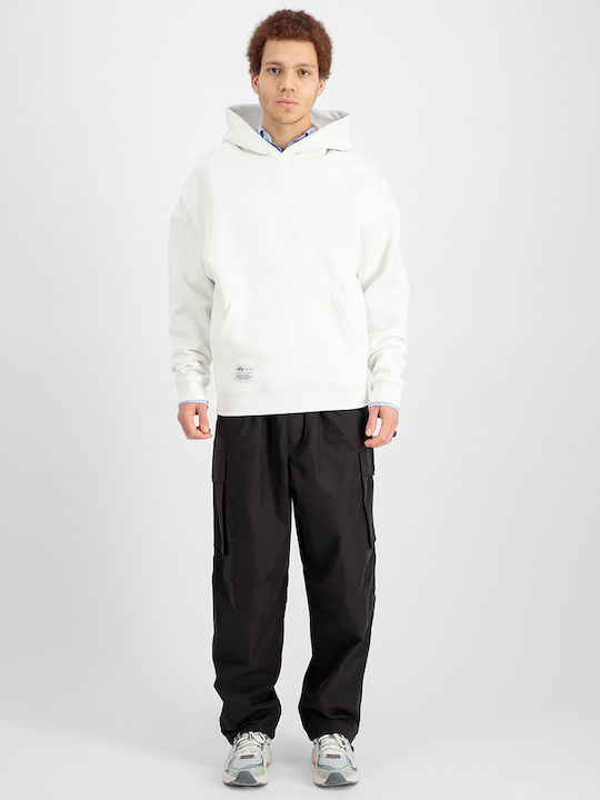 Alpha Industries Men's Sweatshirt with Hood White