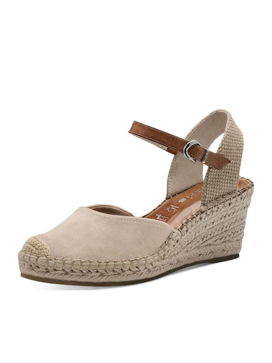 Women's Leather Platform Espadrilles Pink