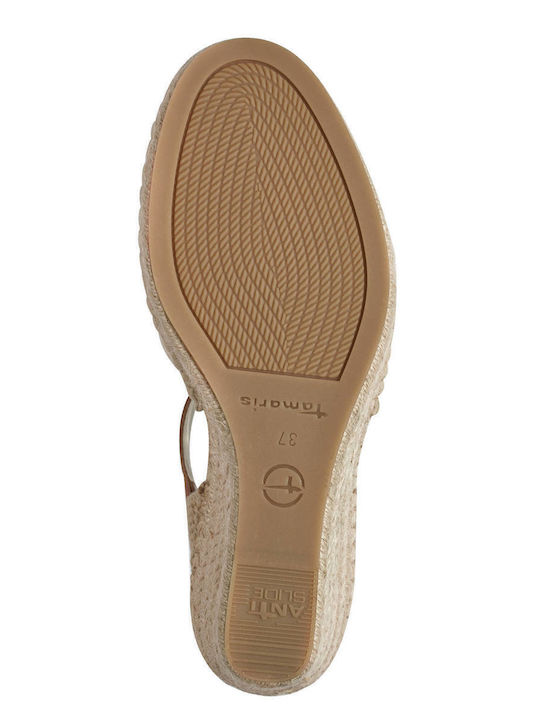 Women's Leather Platform Espadrilles Pink