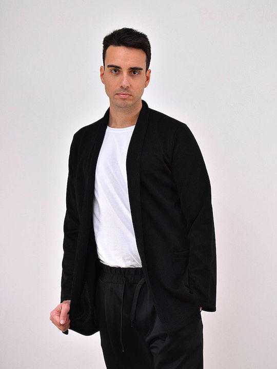 Herren Strickjacke Black