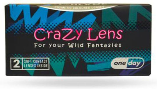 ColourVUE Crazy Lens 2 Daily Coloured Contact Lenses Without Diopters Hydrogel White Zombie