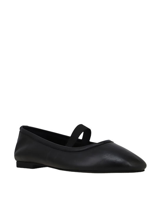 Καλογήρου Leather Ballerinas Black