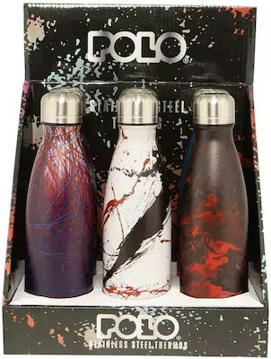 Polo Sticlă Termos Oțel inoxidabil White Black 500ml