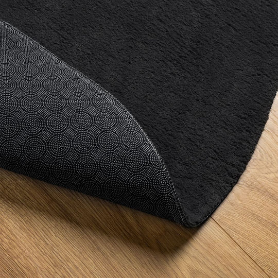 vidaXL Huarte Antiderapant Covor Rotund Negru