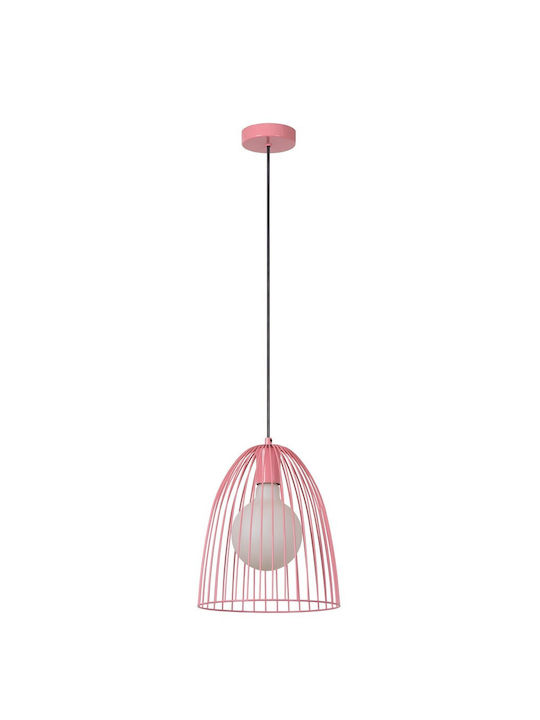 Lucide Lightning Pendant Light Single-Light for Socket E27 Pink