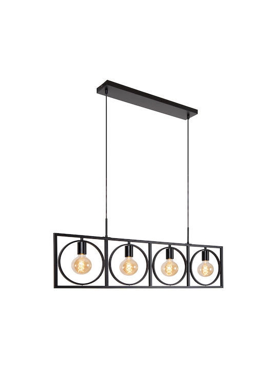 Lucide Lightning Pendant Light Black for 4 Bulbs E27