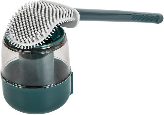 Silicone Toilet Brush, Ubx, With Holder, Wall Mount, Grey/blue, 38x7 Cm