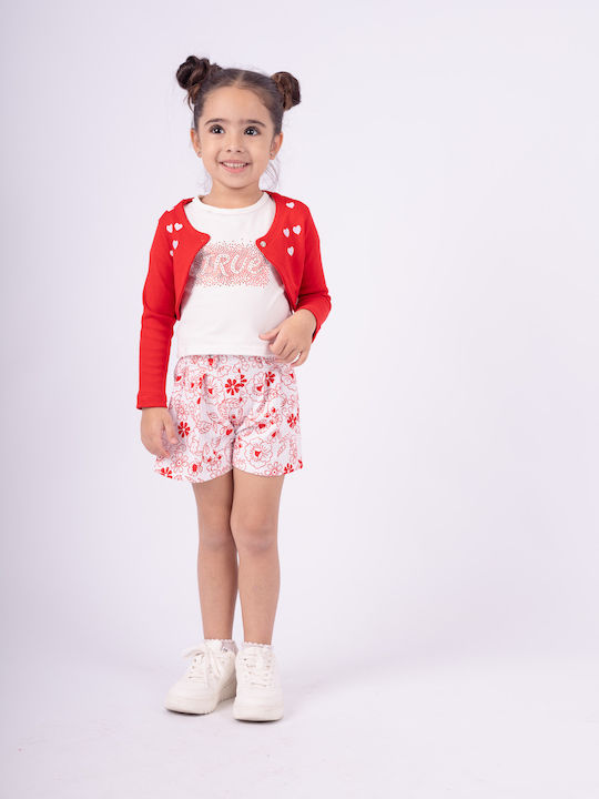 Εβίτα Kids Set with Shorts Summer 3pcs Red