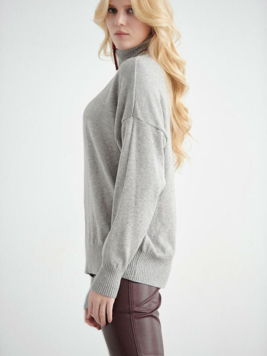 Bill Cost Women's Long Sleeve Sweater Turtleneck Gray