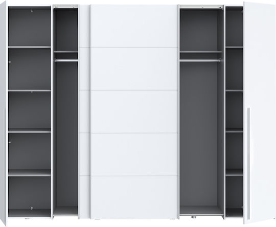 Four Door Wardrobe Sliding Verzo White 270.5x61.5x210.5cm