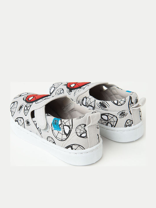 Spiderman Marvel Παιδικά Sneakers με Σκρατς Γκρι