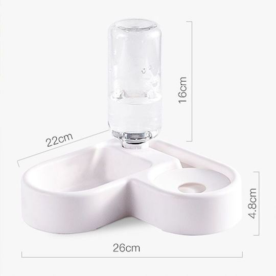 Distribuitor Automat de Mâncare și Apă din Propilenă pentru Câine și Pisică 500ml 22x26cm