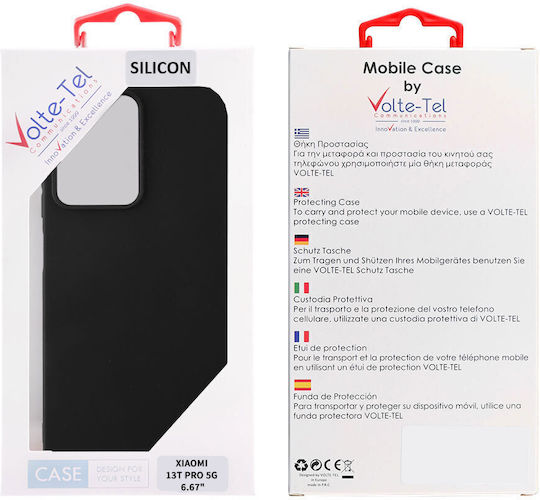 Volte-Tel Back Cover Σιλικόνης με Λουράκι Μαύρο (Xiaomi 13T / 13T Pro)