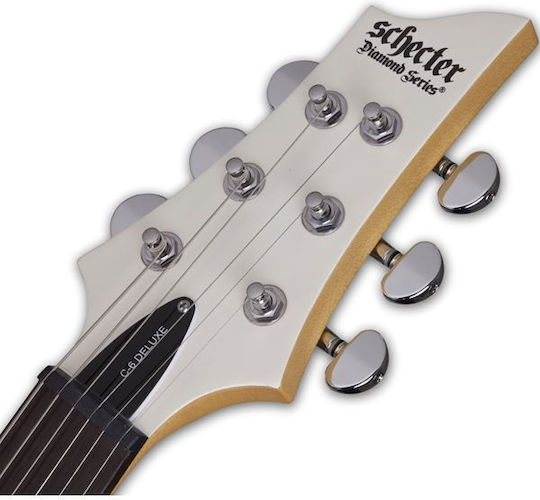 Schecter C-6 Deluxe Satin White Electric Guitar