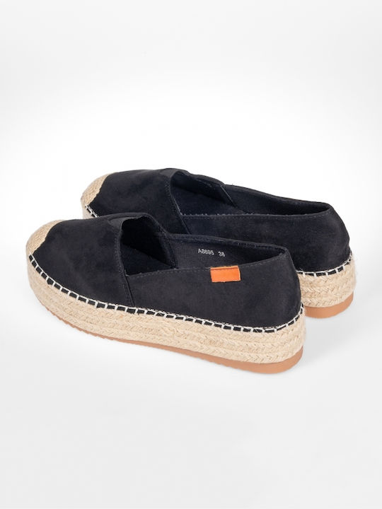 Issue Fashion Din catifea Espadrile dama în culoarea Negru