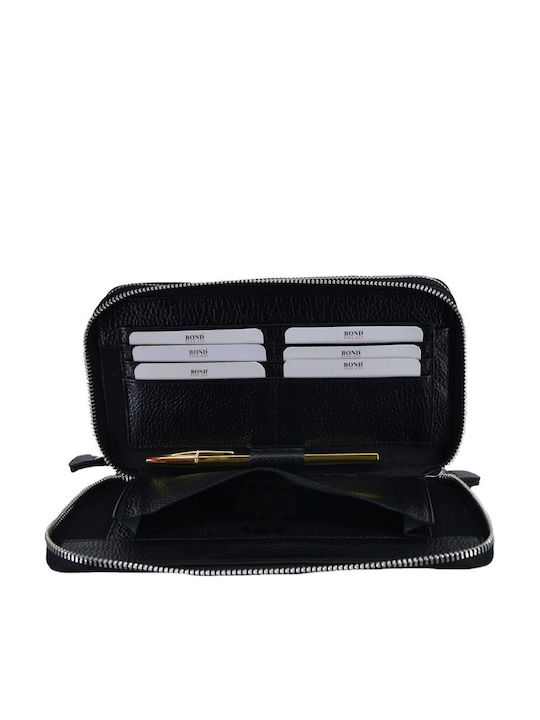 Large Leather Women's Wallet Classic Black
