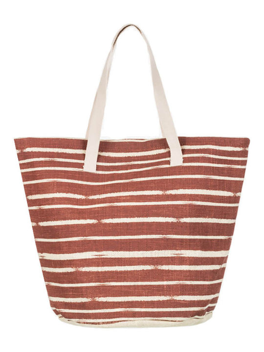 Roxy Fabric Beach Bag Orange with Stripes